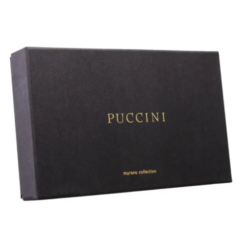 Oryginalne czarne pudełko PUCCINI – eleganckie opakowanie prezentowe. | Original PUCCINI black box – elegant gift packaging.